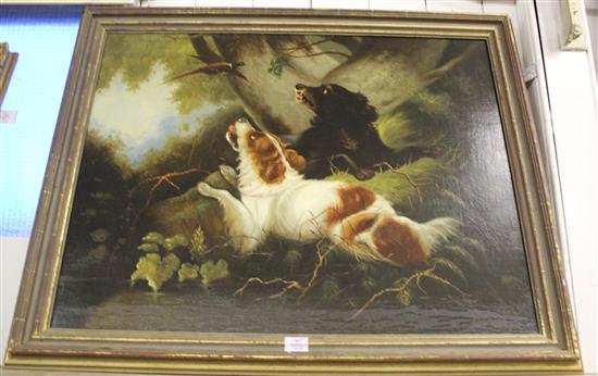 After Armfield oil on canvas Spaniels chasing pheasant(-)